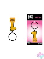Gold glitter novelty dildo keychain by Wood Rocket