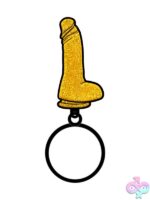 Gold Glitter Dildo Keychain by Wood Rocket - Image 3