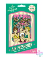 Pink rose-scented parody cardboard air freshener by Wood Rocket