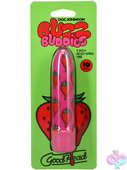 Goodhead Buzz Buddies 5 Inch Muti-Speed Vibe Strawberries Hot Pink - Image 2