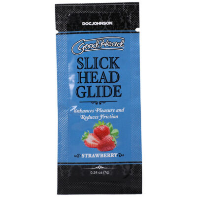 Goodhead Slick Head Glide Strawberry single-use flavored lubricant packet by Doc Johnson