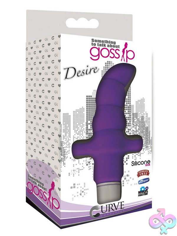 Discreet-Toys-Gossip-Desire-Violet-Nu-Cn-04-0211-40 Gossip Desire Vibrating Anal Plug In Violet Silicone With T-Bar Safety Base By Curve Novelties