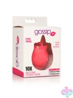 Gossip Licking Rose 10 Function rechargeable pink silicone clit stimulator by Curve Novelties