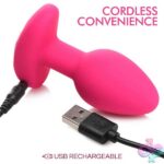 Gossip Pop Rocker 10x Vibrating Silicone Plug - Magenta - Image 2