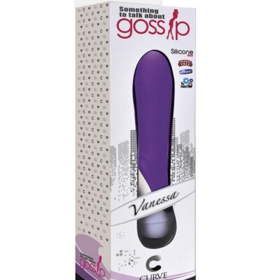 Curved small g-spot wand vibrator in violet silicone by Curve Novelties