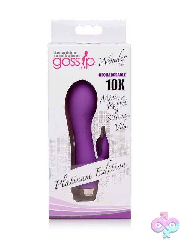 Discreet-Toys-Gossip-Wonder-10X-Rechargeable-Mini-Rabbit-Violet-Nu-Cn-04-0735-40 Gossip Wonder 10X Palm-Sized Purple Silicone Mini Rabbit Vibrator By Curve Novelties