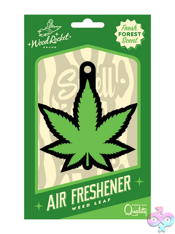 Discreet-Toys-Green-Leaf-Air-Freshener-Nu-Vaf-009 Green Leaf-Shaped Cardboard Air Freshener With Fresh Forest Scent By Wood Rocket