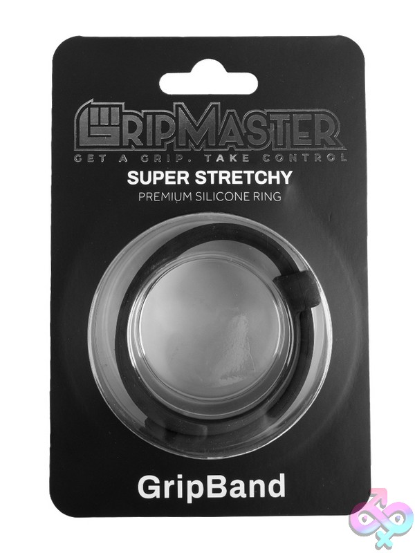 Discreet-Toys-Gripmaster-Gripband-Black-Nu-Gm-1001 Stretchy Black Silicone Cock Ring One-Size By Gripmaster