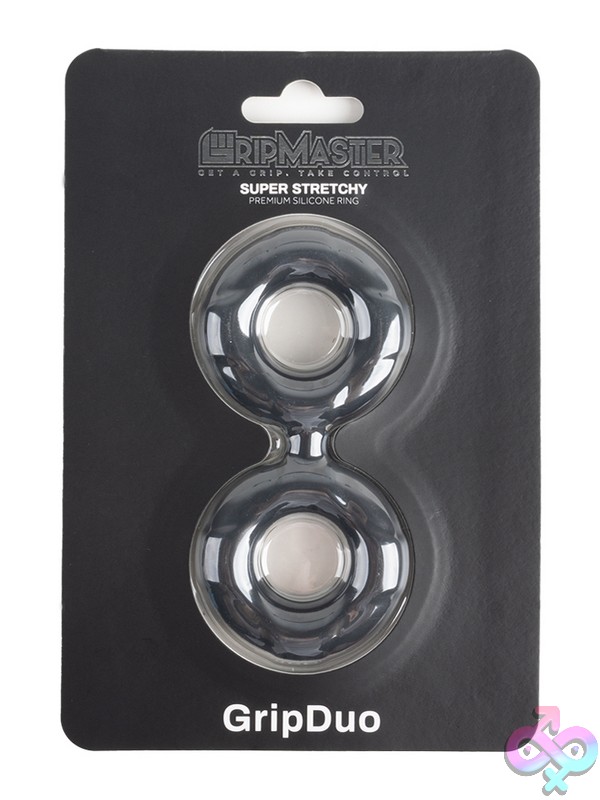 Discreet-Toys-Gripmaster-Gripduo-Black-Nu-Gm-1021 Gripmaster Gripduo Black Silicone Cock Ring For Couples By Gripmaster