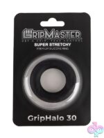 Gripmaster Griphalo 30mm silicone donut cock ring in black, blue, and red