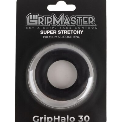 Gripmaster Griphalo 30mm silicone donut cock ring in black, blue, and red