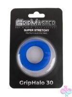 Gripmaster Griphalo 30mm silicone donut cock ring in black, blue, and red