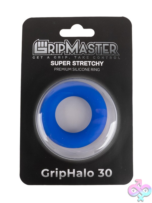 Discreet-Toys-Gripmaster-Griphalo-30Mm-Blue-Nu-Gm-1037 Gripmaster Griphalo 30Mm Silicone Donut Cock Ring In Black, Blue, And Red