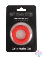 Gripmaster Griphalo 30mm silicone donut cock ring in black, blue, and red