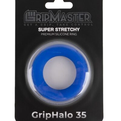 Gripmaster Griphalo 35mm donut cock ring in three colors — black, blue, and red