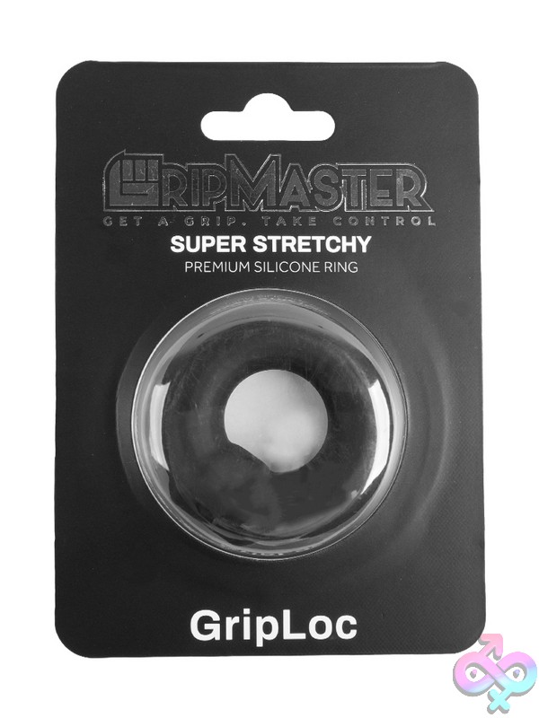 Discreet-Toys-Gripmaster-Griploc-Black-Nu-Gm-1017 Stretchy One-Size Black Silicone Cock Ring By Gripmaster