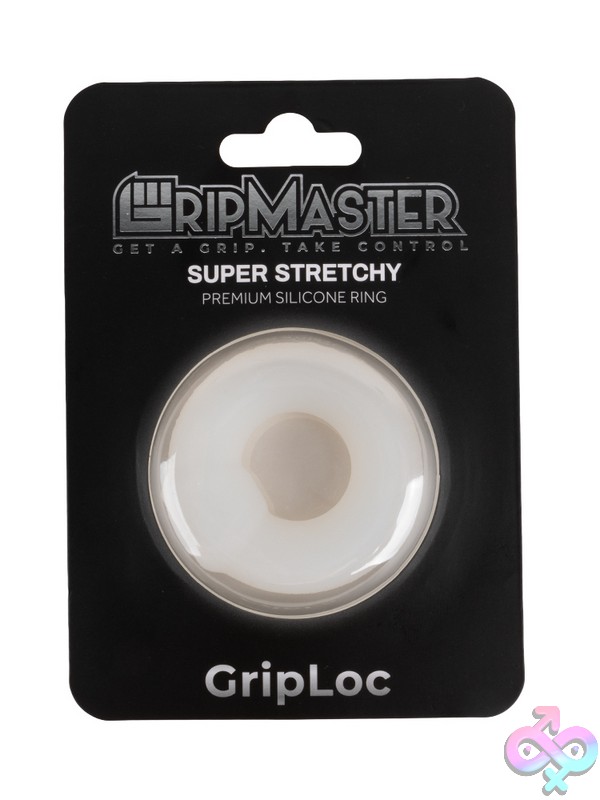 Discreet-Toys-Gripmaster-Griploc-Translucent-Nu-Gm-1016 Clear Translucent One-Size Silicone Cock Ring By Gripmaster