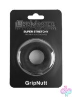 Stretchy black silicone cock ring by GripMaster – GripNutt beginner couples ring