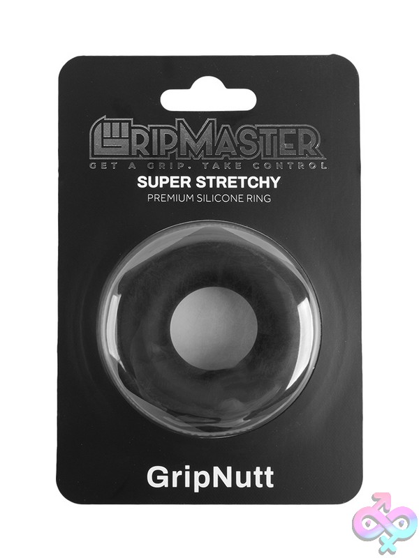 Discreet-Toys-Gripmaster-Gripnutt-Black-Nu-Gm-1011 Stretchy Black Silicone Cock Ring By Gripmaster – Gripnutt Beginner Couples Ring