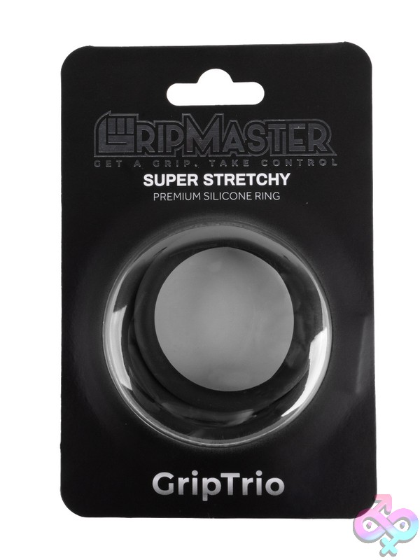 Discreet-Toys-Gripmaster-Griptrio-Black-Nu-Gm-1029 Gripmaster Griptrio Three-Ring Set In Black For Couples