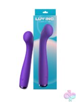 Curved dark purple g-spot wand with ball-shaped head by Luv Inc