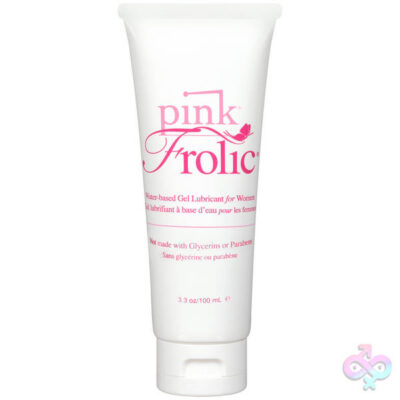 Pink Frolic 3.3 oz water based lubricant gel tube by Gun Oil