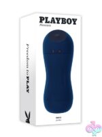Gusto vibrating stroker with suction in blue by Playboy Pleasure
