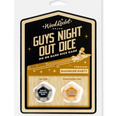 Guys Night Out Do Or Dare bachelor party dice game in black by Wood Rocket