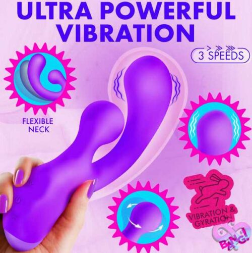 Gyro Rabbit Silicone Vibrator - Purple - Image 4
