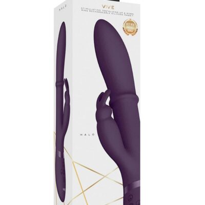 Halo G-spot rabbit vibrator in purple medical-grade silicone with moving internal ring by Shots Toys