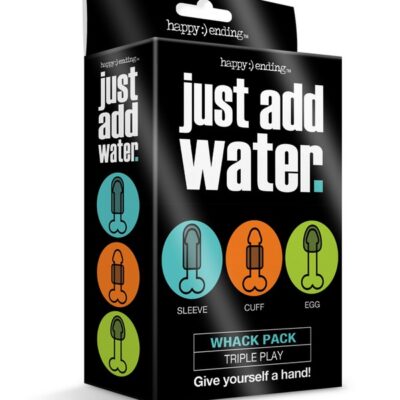 Happy Ending Just Add Water Whack Pack Triple Play couples gift set in white packaging by Happy Ending