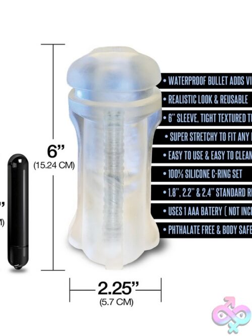 Happy Ending Vibrating Oral Masturbator Pack – Black - Image 3