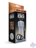 Black vibrating silicone stroker sleeve and cock ring set by Happy Ending