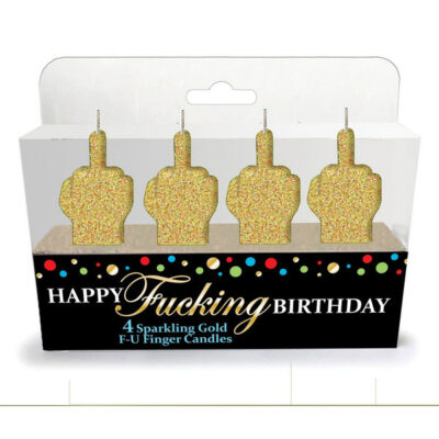 Happy Fucking Birthday Candle Set 3-piece by Little Genie glitter novelty candles