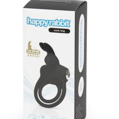 Happy Rabbit Couples Vibrating Rabbit Love Ring in black silicone by Happy Rabbit