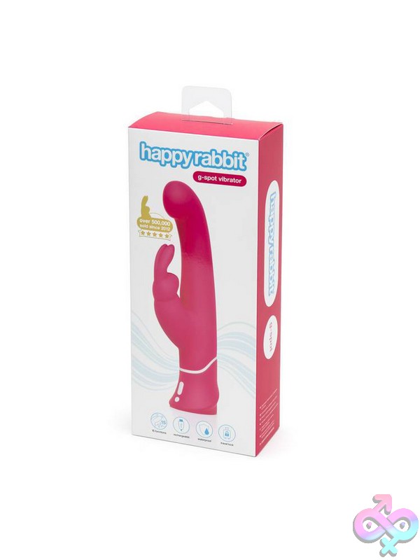 Discreet-Toys-Happy-Rabbit-G-Spot-Pink-Nu-Hr-71502 Curved Pink G-Spot Rabbit Vibrator With Dual Motors By Happy Rabbit