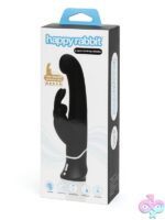 Black G-spot stroker rabbit vibrator with dual motors and velvety rounded tip by Happy Rabbit