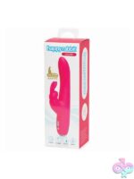 Slimline curved rabbit vibrator in pink silicone by Happy Rabbit