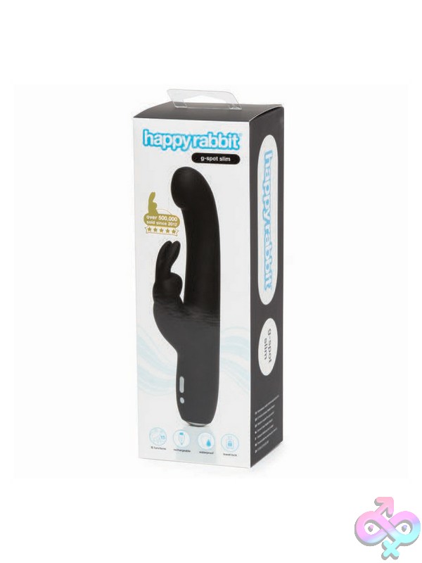 Discreet-Toys-Happy-Rabbit-Slimline-G-Spot-Black-Nu-Hr-73132 Slimline Rabbit-Style G-Spot Vibrator In Black By Happy Rabbit