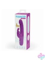 Slimline realistic rabbit vibrator in purple with dual-stimulation design by Happy Rabbit