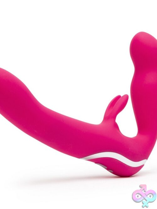 Happy Rabbit Strapless Strap-On Rabbit Vibe – Pink - Image 2