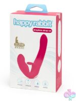 Pink strapless strap-on rabbit vibrator with adjustable bunny ears by Happy Rabbit