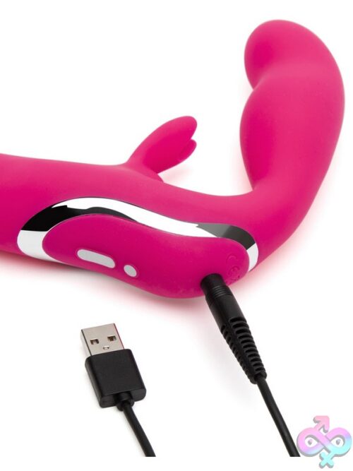 Happy Rabbit Strapless Strap-On Rabbit Vibe – Pink - Image 3