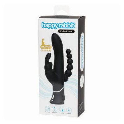Happy Rabbit Triple Curve three-motor rabbit vibrator in black by Happy Rabbit