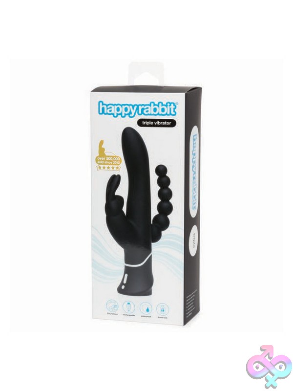 Discreet-Toys-Happy-Rabbit-Triple-Curve-Black-Nu-Hr-71506 Happy Rabbit Triple Curve Three-Motor Rabbit Vibrator In Black By Happy Rabbit