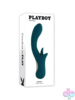 Harmony dual-stimulation tongue vibrator in blue silicone by Playboy Pleasure