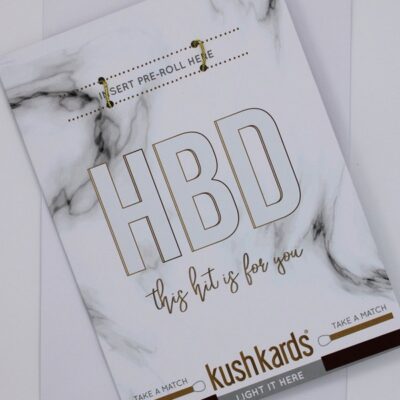 Happy Birthday greeting card with matchbook and envelope in white by Kushkards