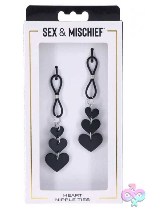 Heart Nipple Ties - Black - Image 3