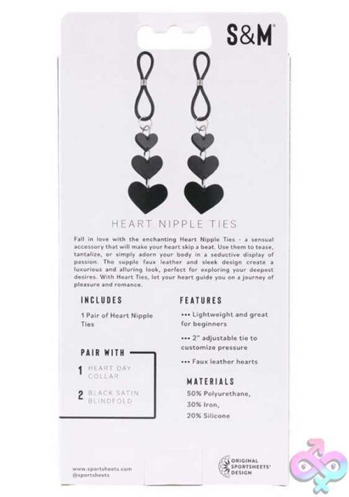 Heart Nipple Ties - Black - Image 4
