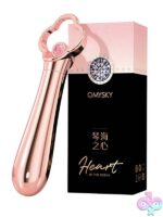 Pink silicone Heart of the Ocean bullet vibrator with textured ridges by Omysky